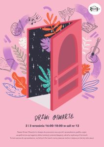 Plakat - zaproszenie na  Drzwi Otwarte