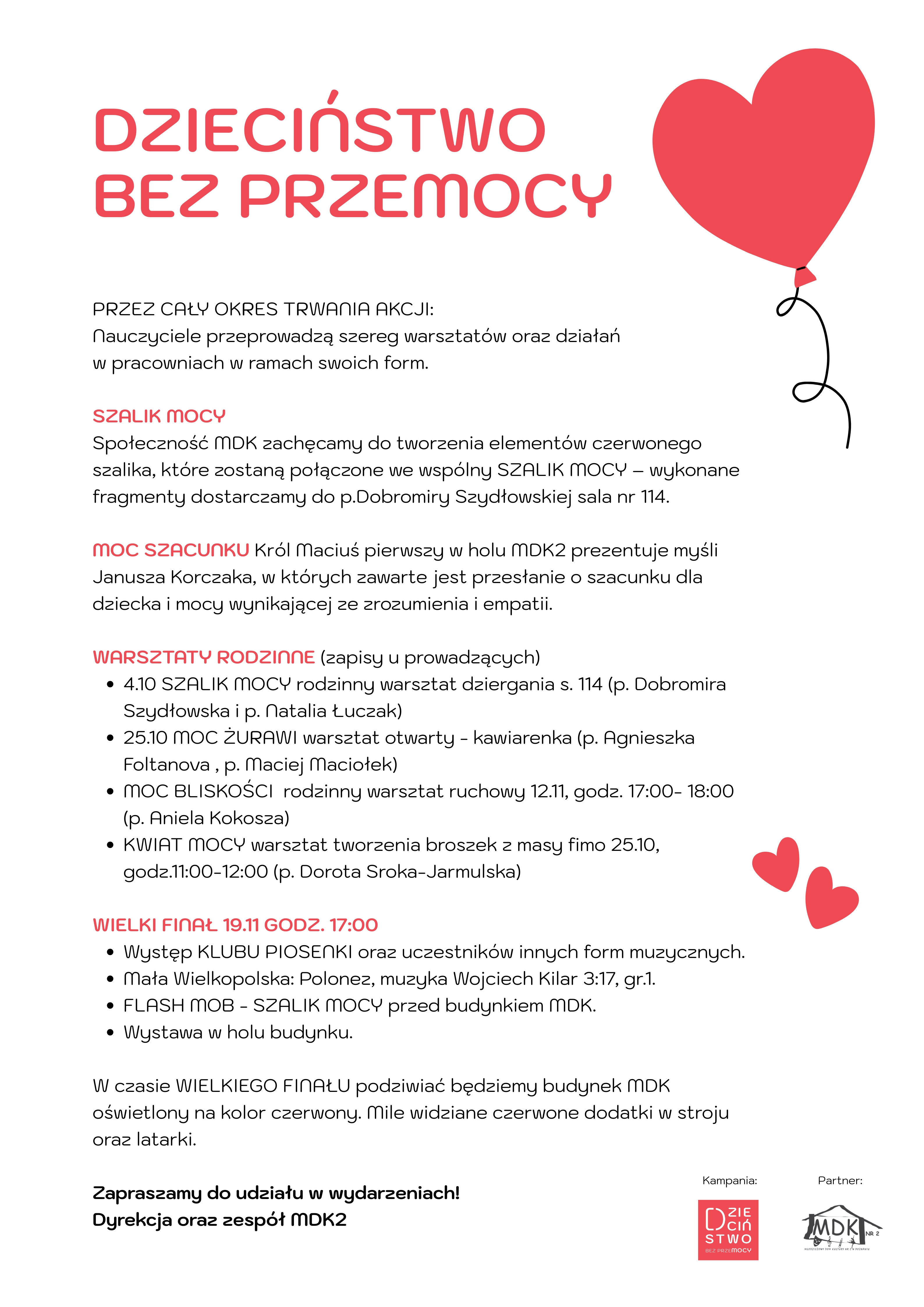 "Dzieciństwo bez przemocy" - plakat informacyjny