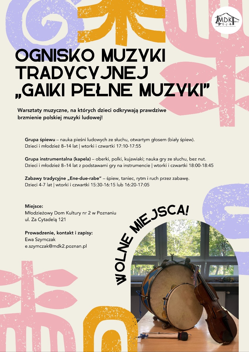 Ognisko muzyki tradycyjnej - plakat zaproszenie