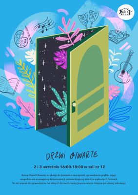 drzwi otwarte mdk 2 - plakat informacyjny - rysunek drzwi