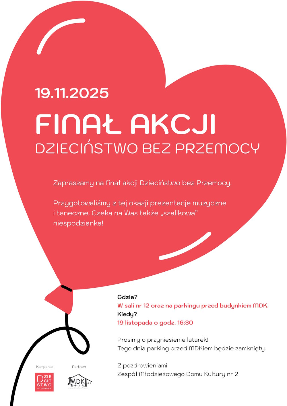 Plakat Finał Akcji Dzieciństwo Bez Przemocy